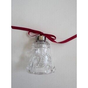 Waterford Crystal Millennium Glass Bell with Ribbon, Silver Accent